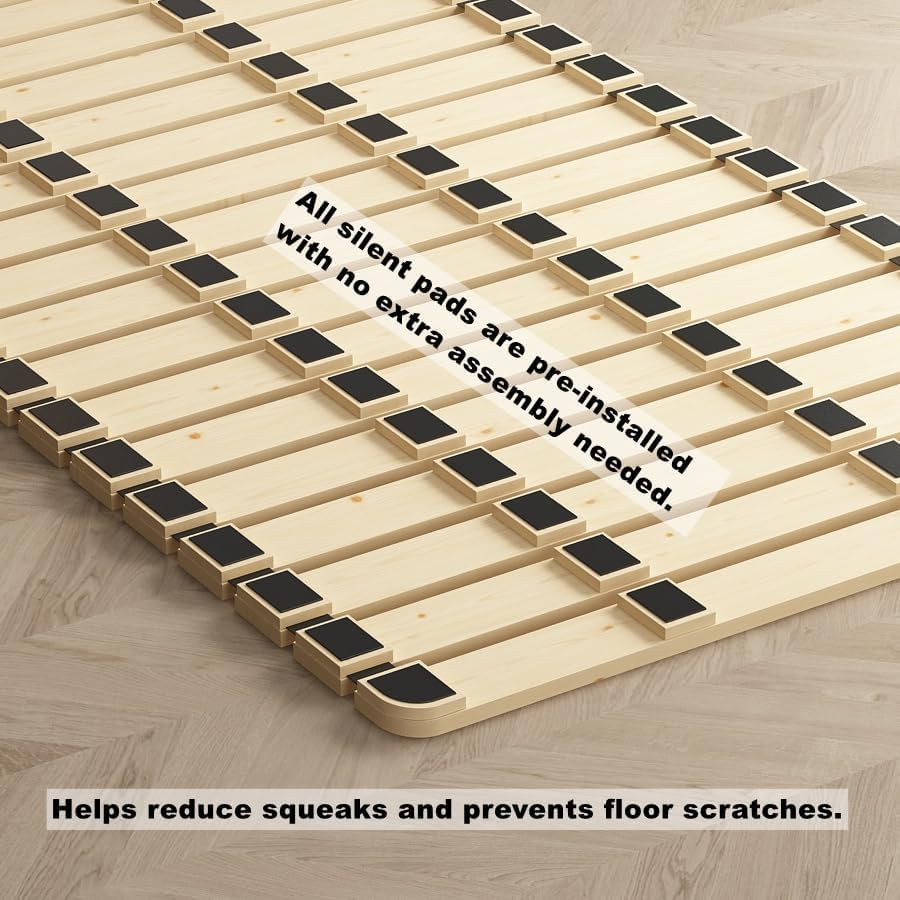 Foldable Floor Bed Frame for Japanese Futon Mattress Full Size