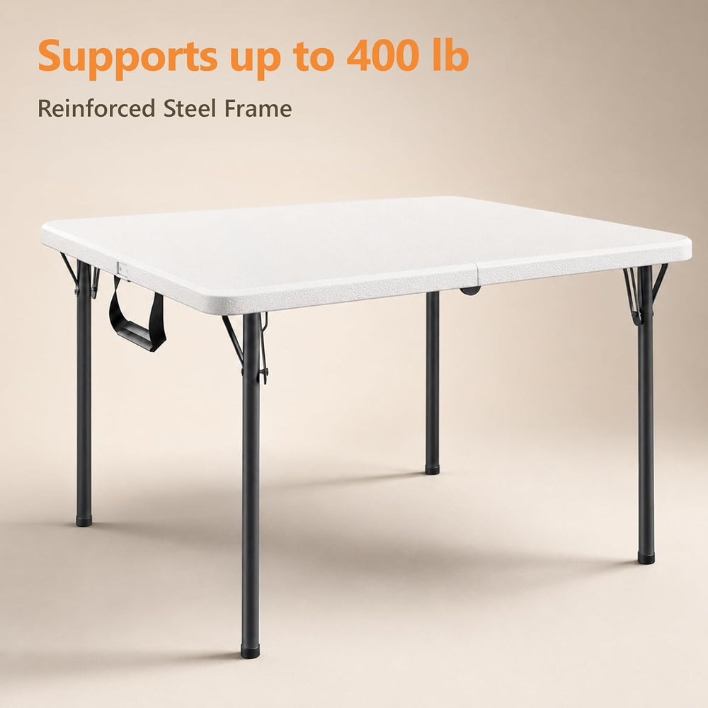 36" Folding Table, Portable Square Folding Card Table with Carrying Hand...