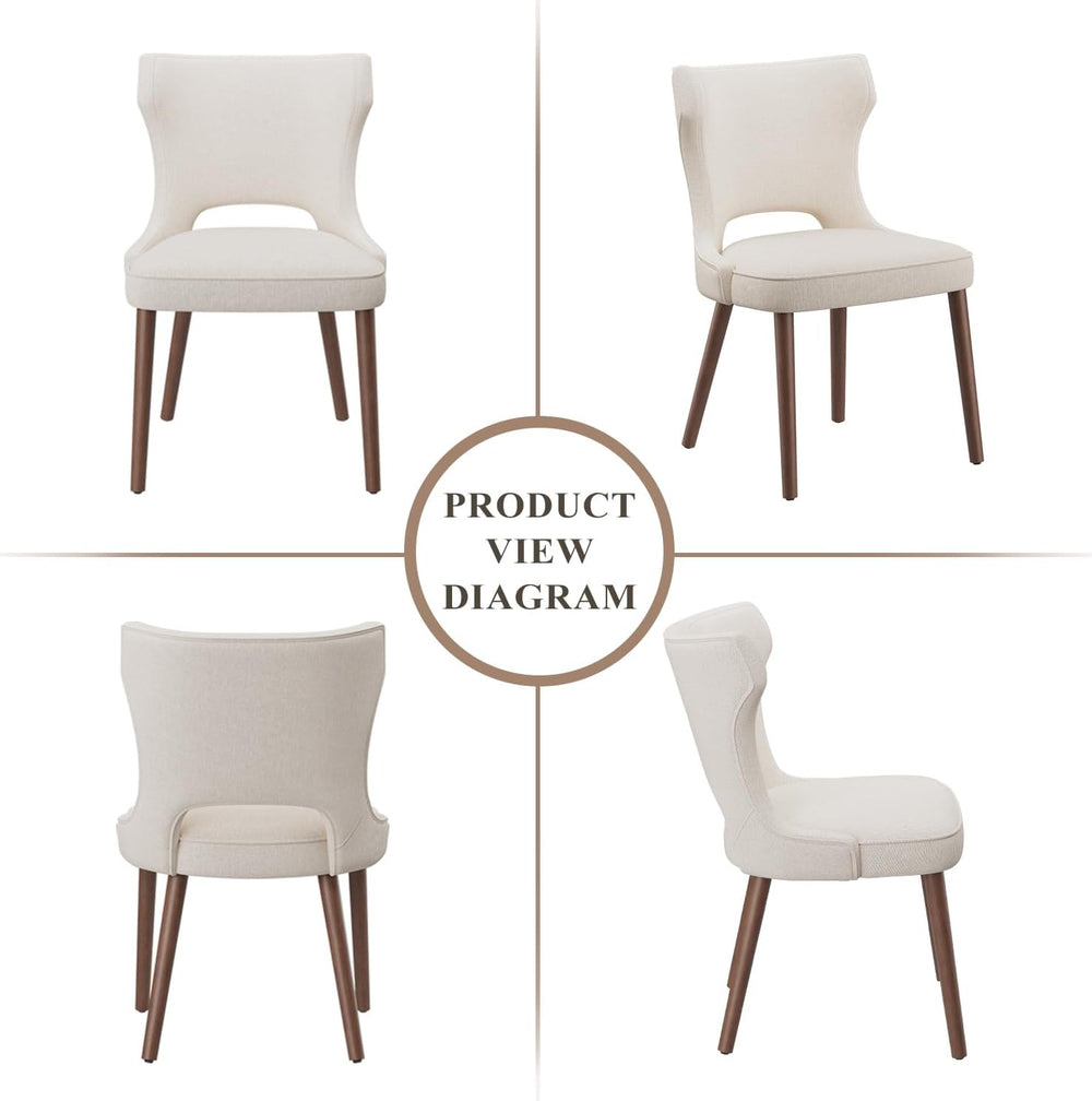 Wooden Dining Chairs Set of 4, Mid Century Dining Room Chairs with Solid Wood...