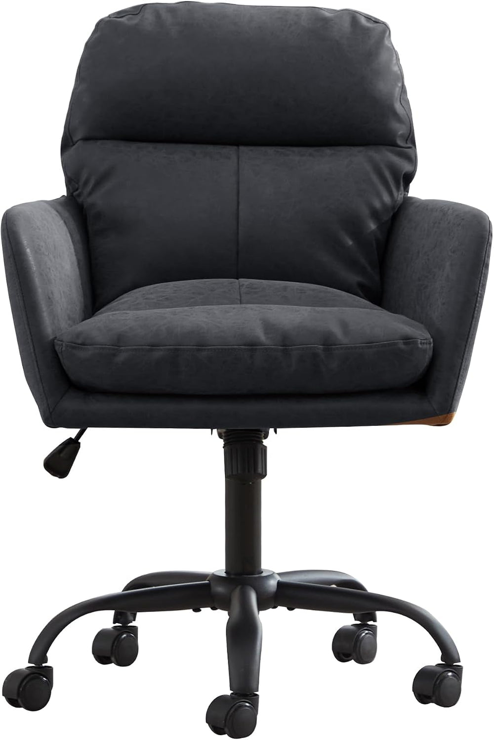 YITAI Adjustable Home Office Desk Chair with Comfy Square Mid-Back, Faux Leat...