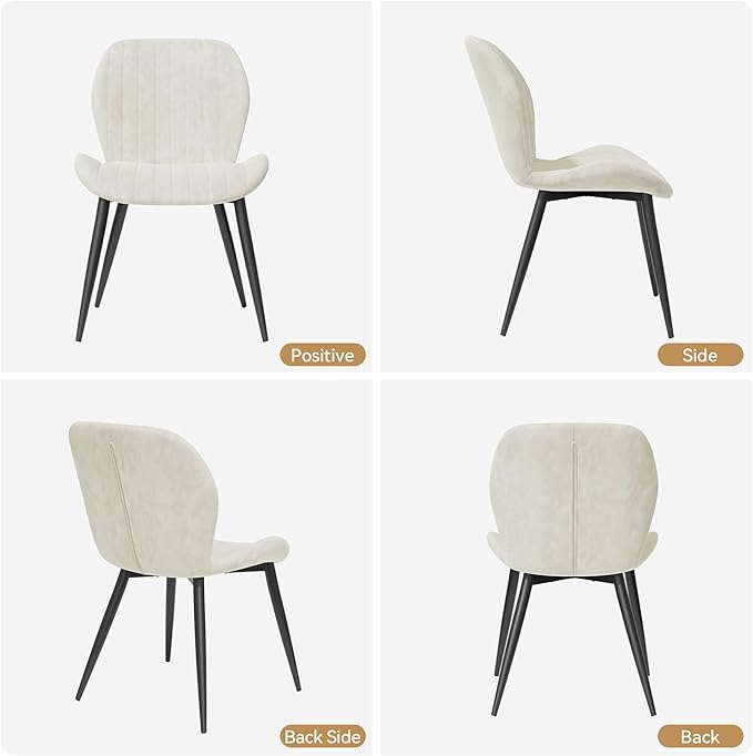 Dining Chairs Set of 2 Modern Velvet Dining Room Chairs Upholstered Dining Ch...