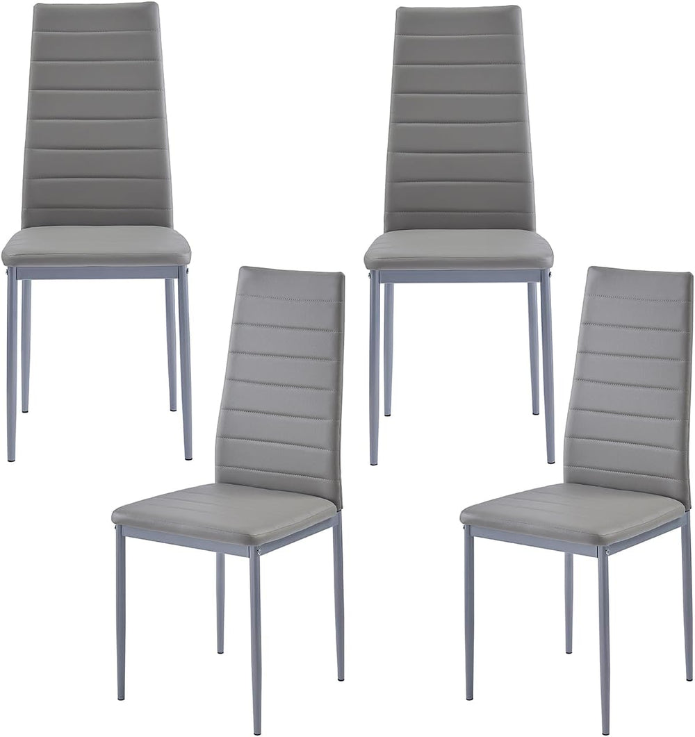 PU Dining Chairs Set of 4, Modern Kitchen & Dining Room Chairs Faux Leath...