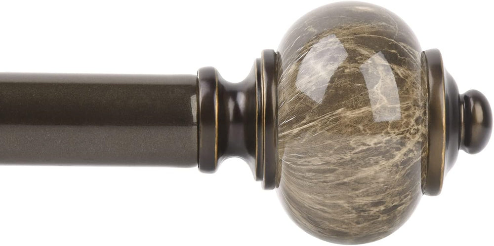 KAMANINA 1 Inch Curtain Rods for Windows 72 to 144 Inch, Bronze Drapery Rod