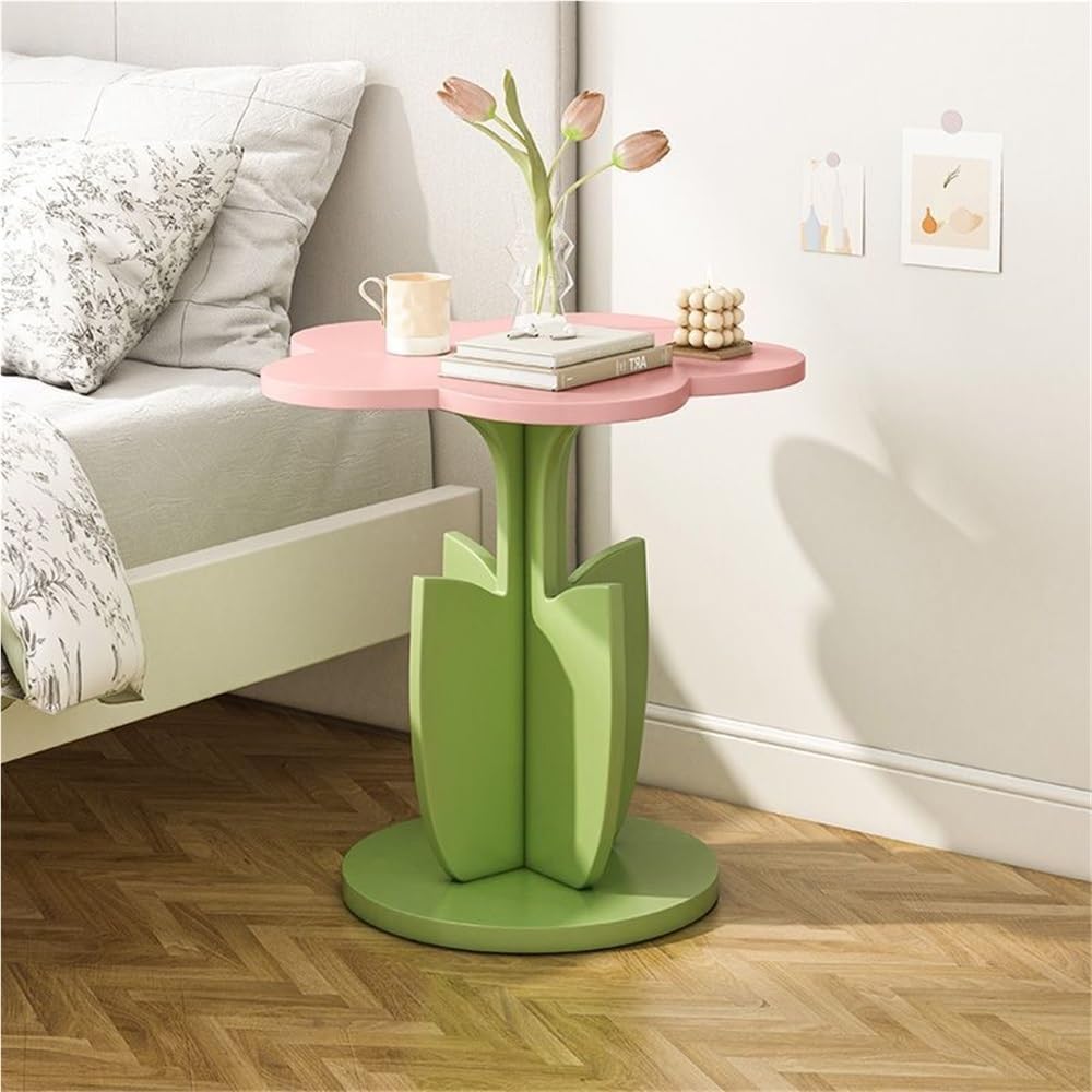 Flower Shape Side Table, Modern Creative Bedside Table, Multifunctional Coffe...
