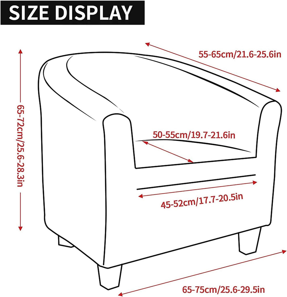 MIFXIN Tub Chair Slipcover 1 Piece Velvet High Stretch Club Chair Cover Spand...