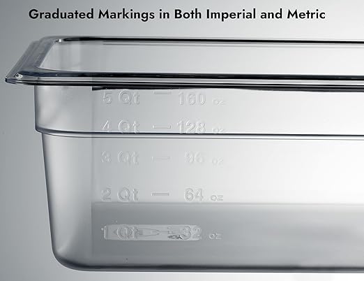 CURTA 6-Pack 1/2 Size 4" Deep NSF Polycarbonate Food Pans | Dishwasher &...