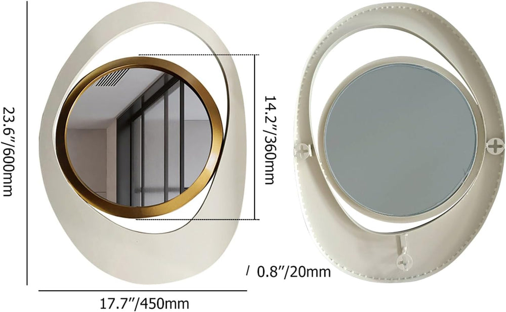 homary Geometry Decorative Wall Mirror Modern 23.6" Large Irregular Wall...