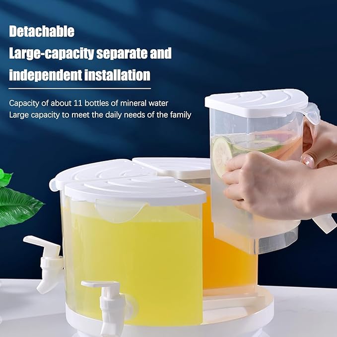 Beverage Dispenser for Fridge, 5.5 L/1.5 Gallon Rotating Plastic Drink Dispenser
