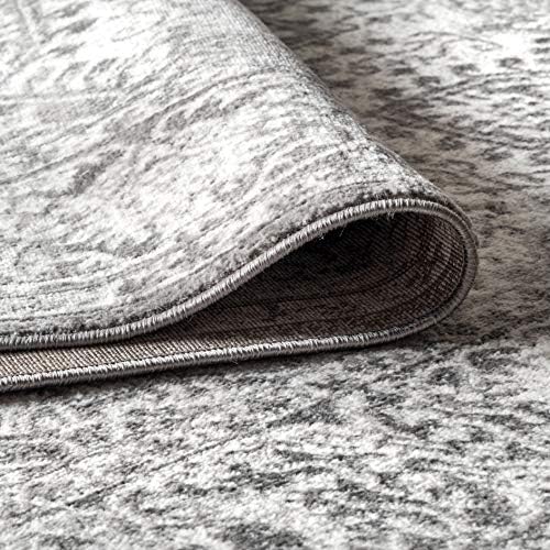 JONATHAN Y Modern Vintage Medallion Light Gray Indoor Area Rug, 8x10, Country...