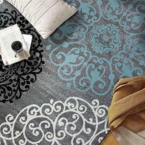 Rugshop Contemporary Modern Floral High Traffic Area Rug Gray 3'3" x...
