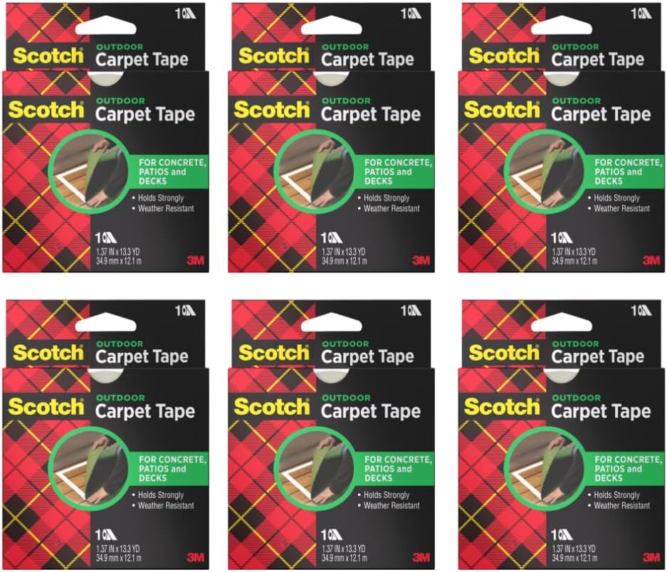 3M Scotch Double-Sided Carpet Tape 1.3 in x 40 ft – Heavy Duty Indoor/Outdoor...