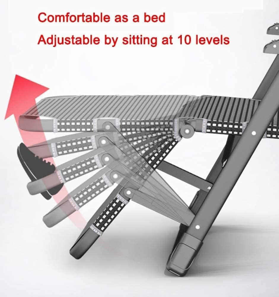 Folding Outdoor Chaise Lounge Chair,with Pillow Gravity Adjustable Reclining ...