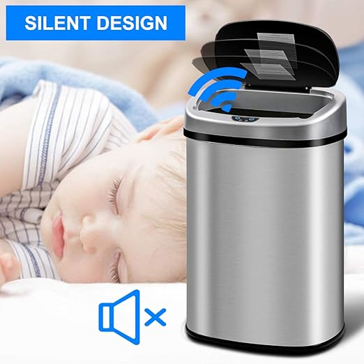 Dkeli Kitchen Trash Can for Bathroom Bedroom Home Office Automatic Touch Free