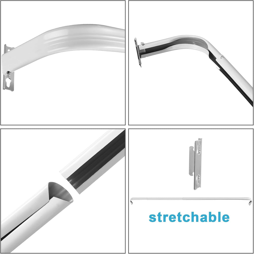 Wesiti 4 Packs Curtain Rod Bulk for Windows, 48-84 Inch, White