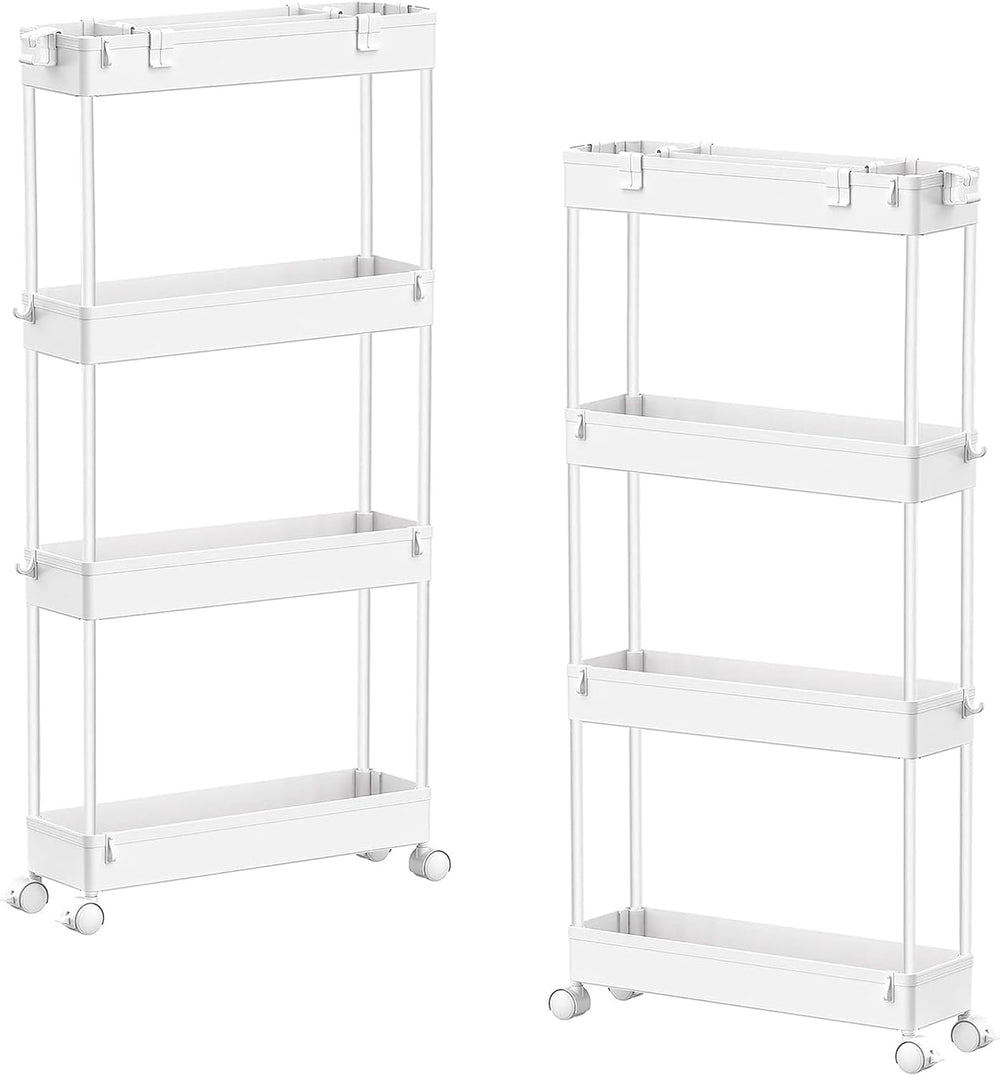 SPACELEAD 2-piece Set Slim Storage Cart 3 Tier, Bathroom Organizer Rolling