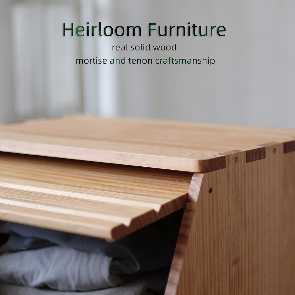 Stackable Solid Wood Storage Chests,Bins with Lids,Modular Wooden Multi-use B...