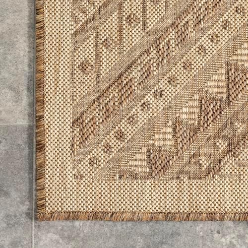 nuLOOM Landry Brown Geometric Indoor/Outdoor Area Rug, 8' x 10'