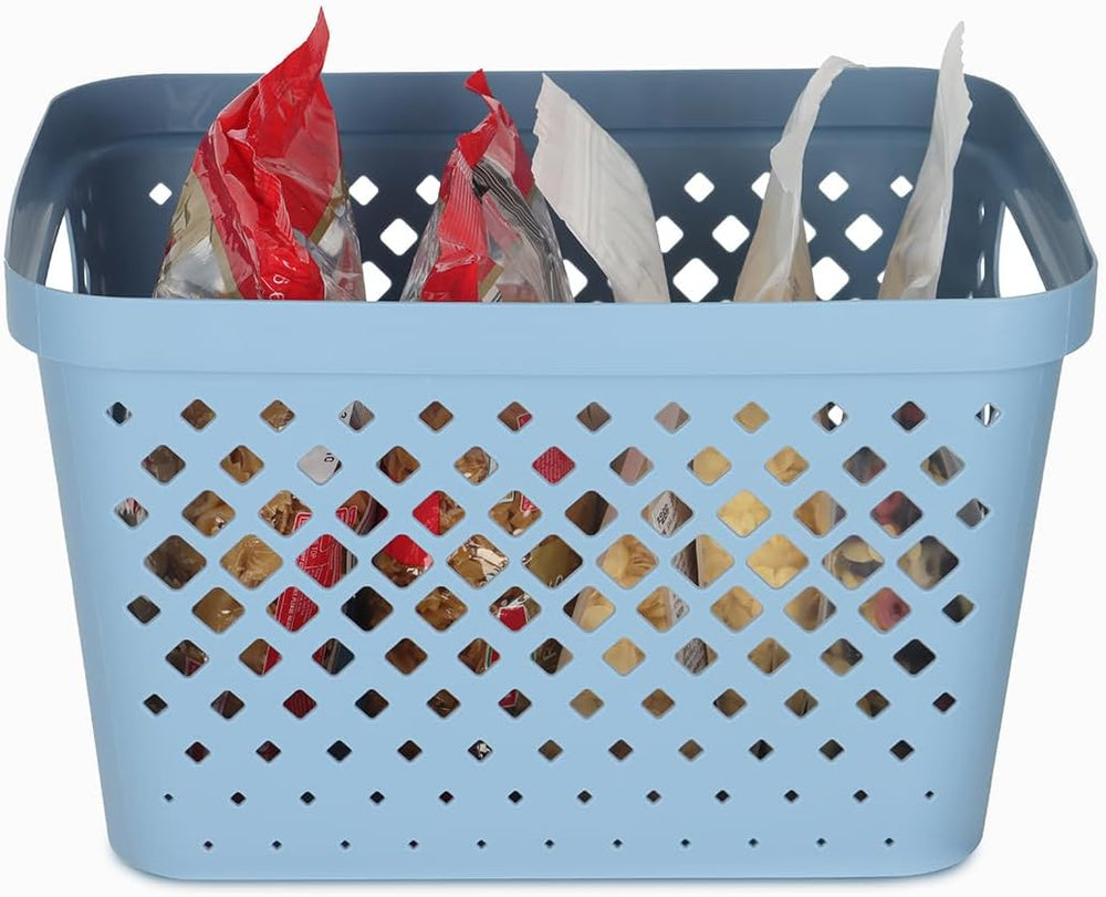 Glad Plastic Storage Basket Set, Value Pack of 6 | Open Storage Bins for Shel...