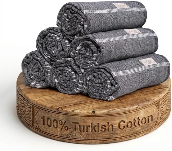 Goqan Turkish Beach Towels Oversized 6 Pack 39x71, Large Beach Blankets, 100%...