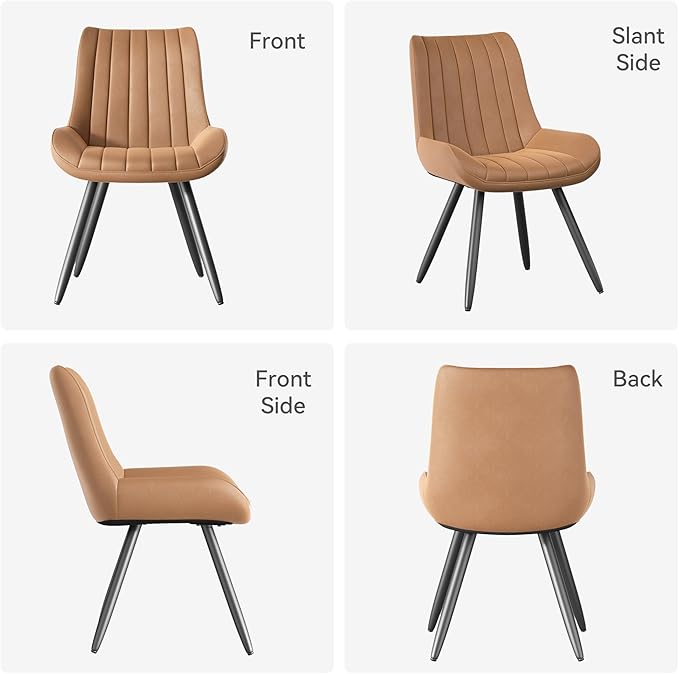 Dining Chairs Set of 4, Mid Century Modern Kitchen Chairs with Soft Cushion, ...