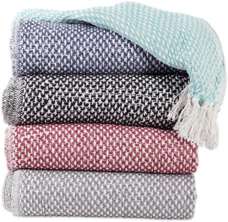 DII 100% Cotton Basket Weave Throw for Indoor/Outdoor Use Camping Bbq's B...
