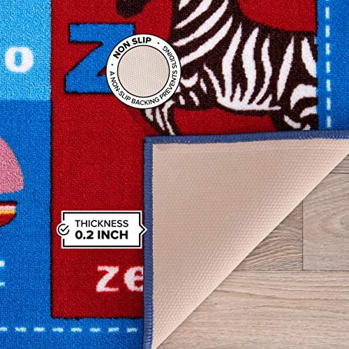 Rugshop Alphabet Symbols Non-Skid Kids Learning Area Rug Multi 3'3" ...