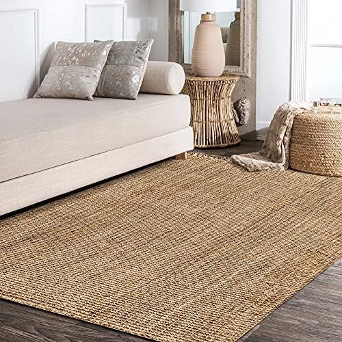 JONATHAN Y Handwoven Jute Fringe Natural Indoor Area Rug, 5x8, Pata, Bohemian...