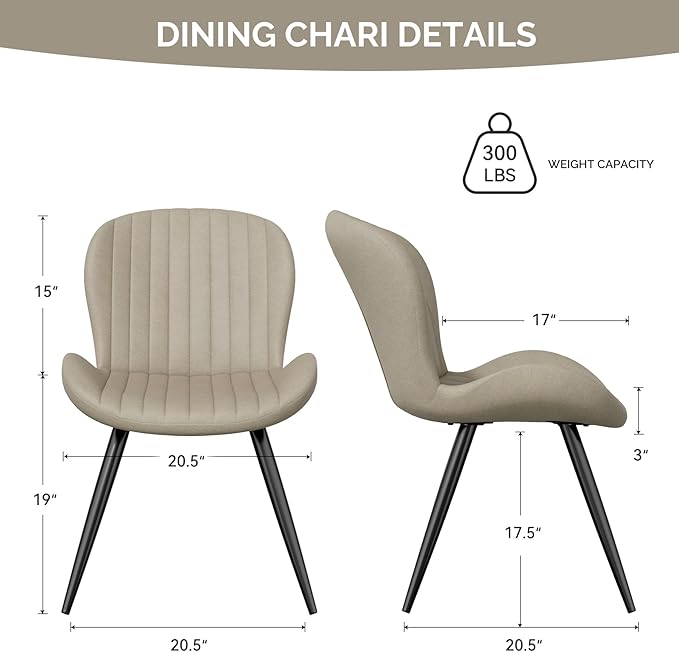 Nalupatio Dining Chairs Set of 6, Modern Dining Room Chairs Comfy Backrest Th...