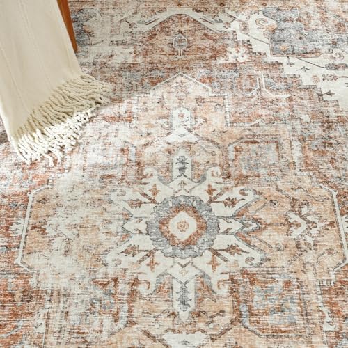 jinchan Area Rug 6x9 Washable Living Room Rug Vintage Indoor Large Floor Cove...