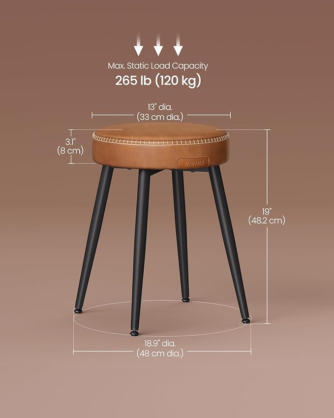 VASAGLE EKHO Collection - Dining Chairs Stools Set of 4, Upholstered Kitchen ...