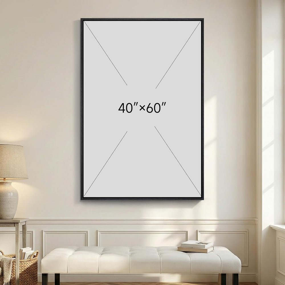 Extra Large Framed Brown Abstract Wall Art for Living Room, Vertical 40x60