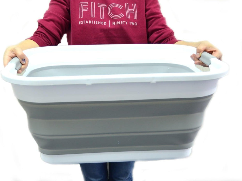 SAMMART 41L (10.8 gallon) Collapsible Plastic Laundry Basket-Foldable Pop Up ...