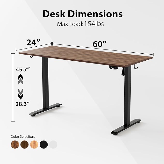 Agilestic Electric Standing Desk, Large 60 x 24 Inches Height Adjustable Desk...