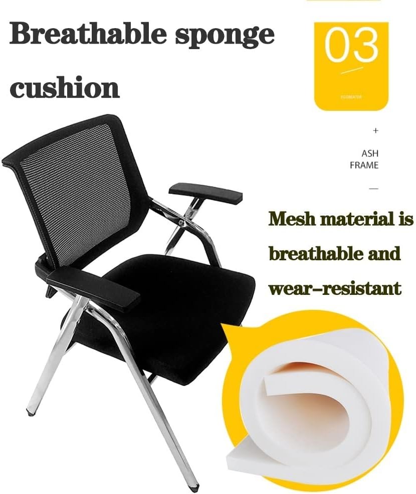Ergonomic Folding Mesh Chair with Armrest Lumbar Support and Metal Frame Offi...