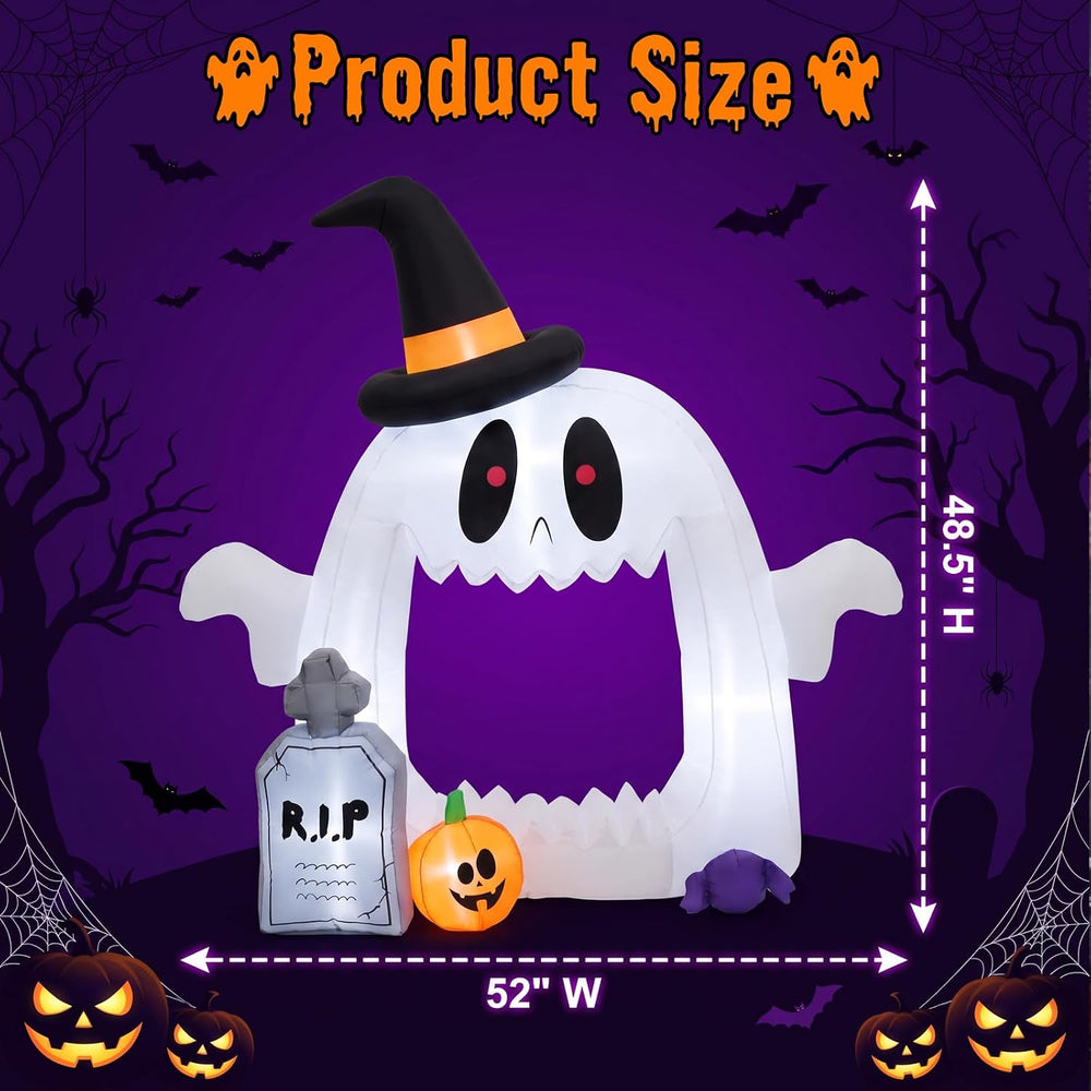Halloween Trunk or Treat Inflatables 4 FT Outdoor Cute Ghost Car Decoration w...