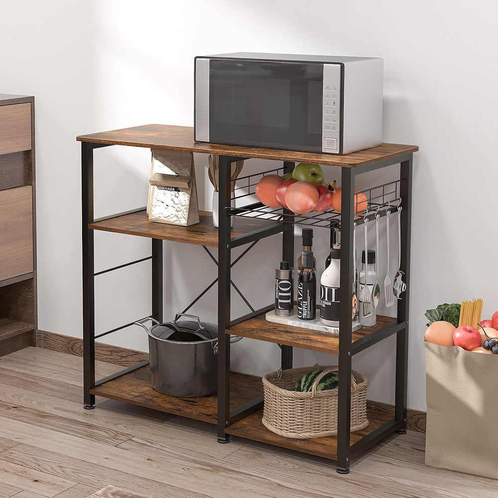 DlandHome Kitchen Bakers Rack with Storage Stand for Kitchen, Industrial Kitc...
