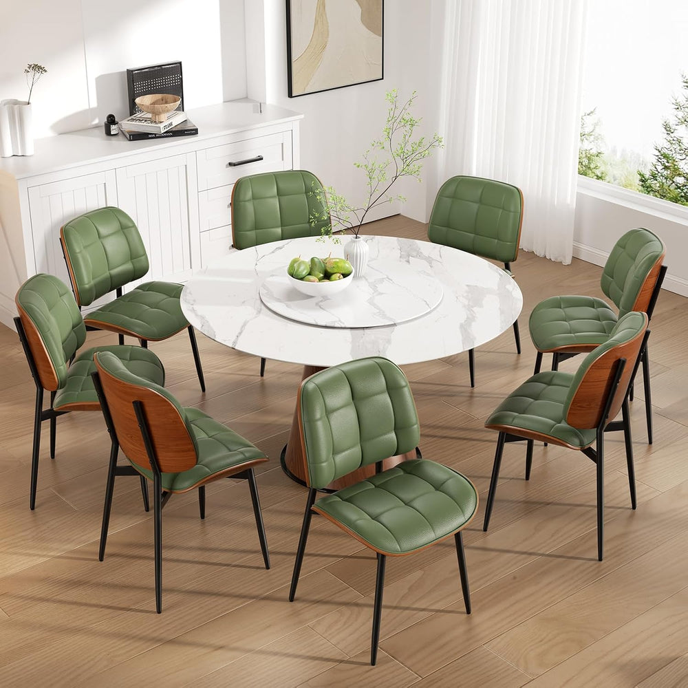Dining Chairs Set of 8, Mid Century Modern Dining Room Chair, Upholstered Fau...