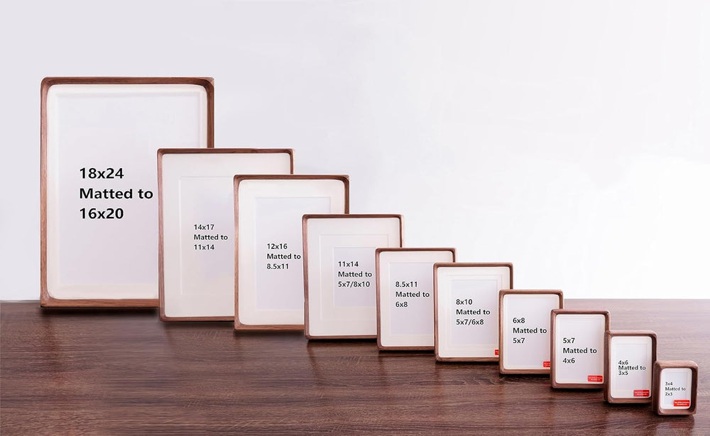 Natural Wood Photo Frames Inspired Tabletop Picture Frame with Mat, Vertical ...