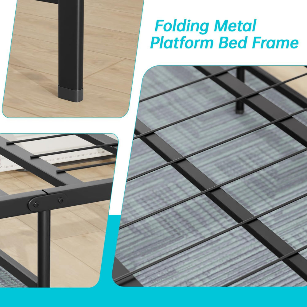 BestMassage | Full Bed Frame | Metal | Heavy Duty Steel Slats with 12 Legs