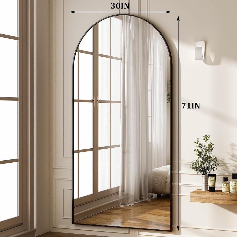 HARRITPURE 71"x30" Arched Full Length Mirror, Black