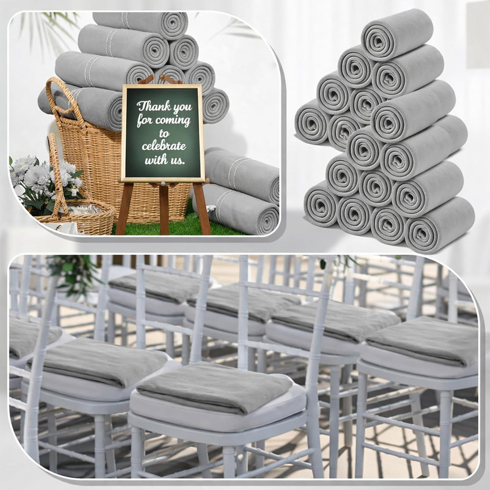 Newwiee 100 Pcs Bulk Fleece Throw Blankets 50x60 Inch, Gray