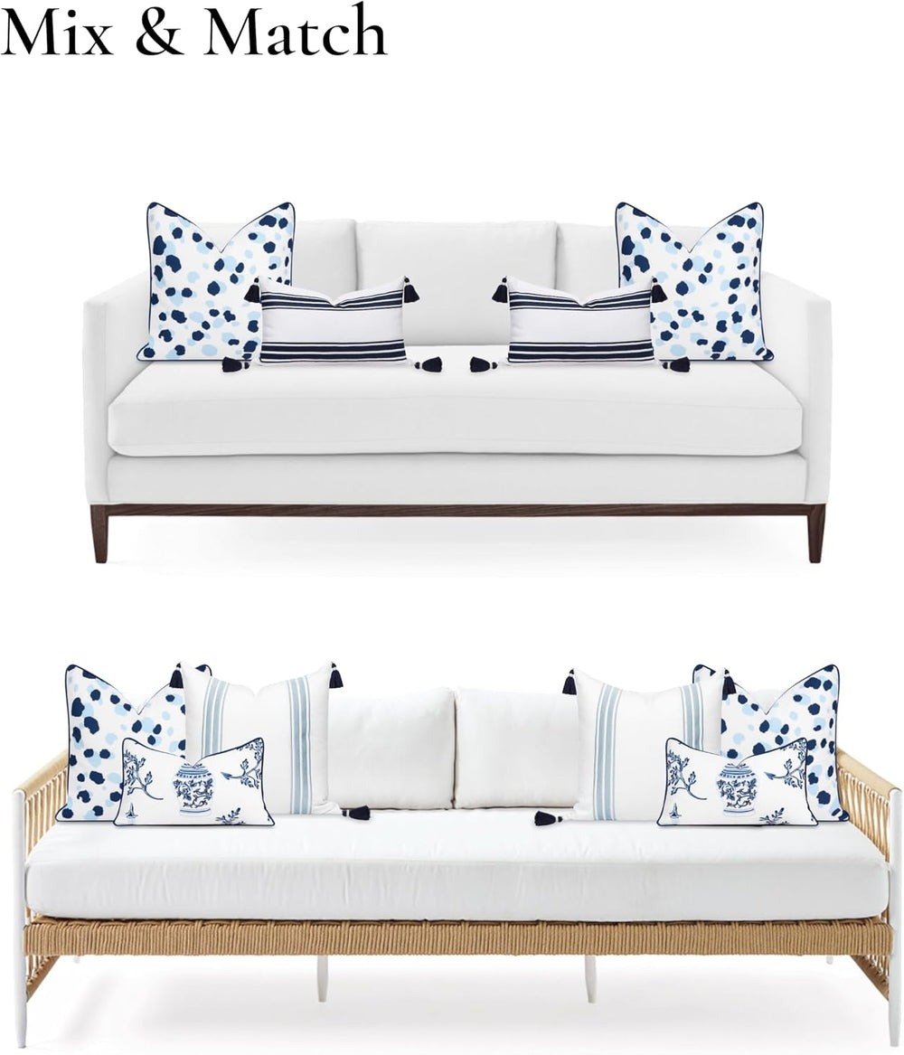 Hofdeco Premium Coastal Patio Indoor Outdoor Throw Pillow Cover Only, 20"...