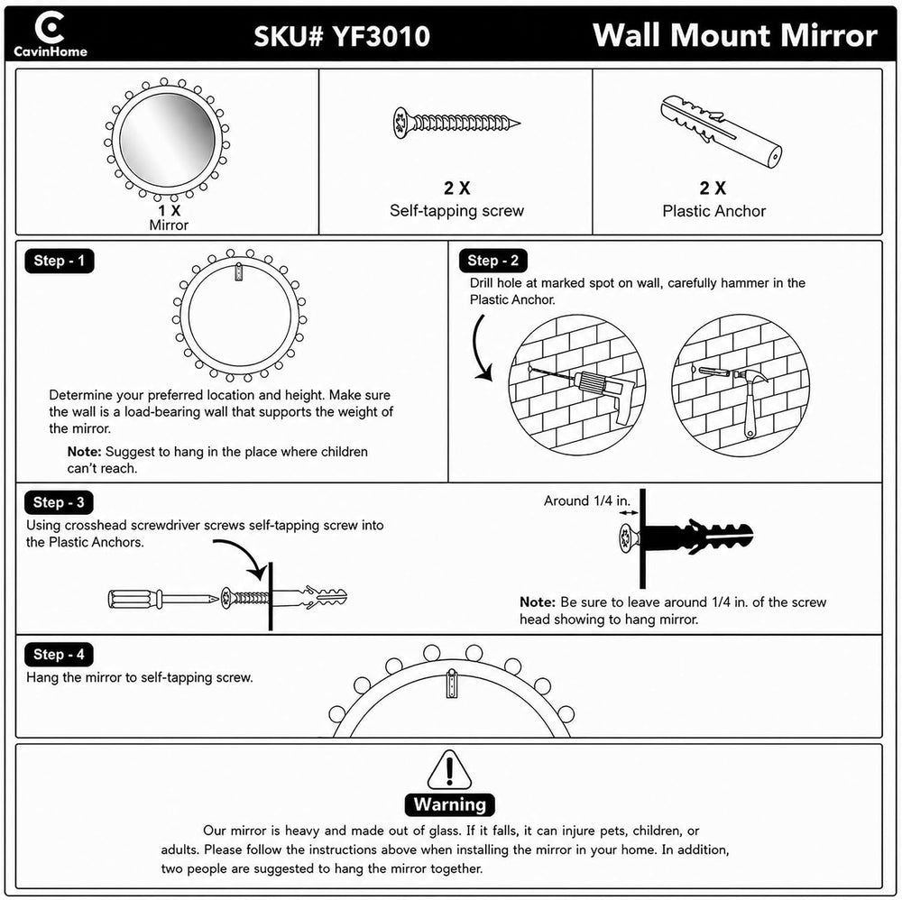 30" Round Jute Rope Wall Mirror with 2-Inch Rubberwood Beads