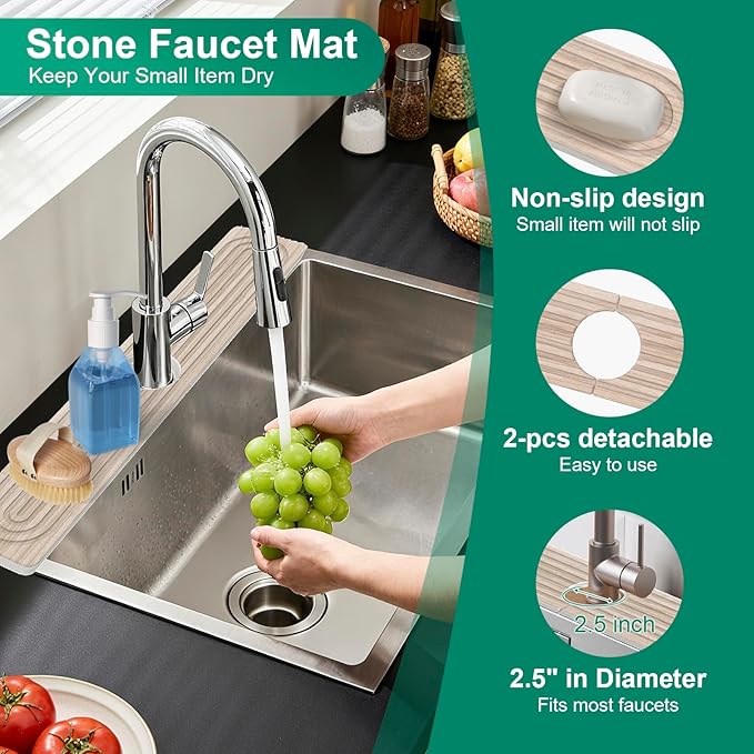 Stone Drying Mat for Kitchen Counter, Diatomaceous Earth Quick Dry Stone Mats