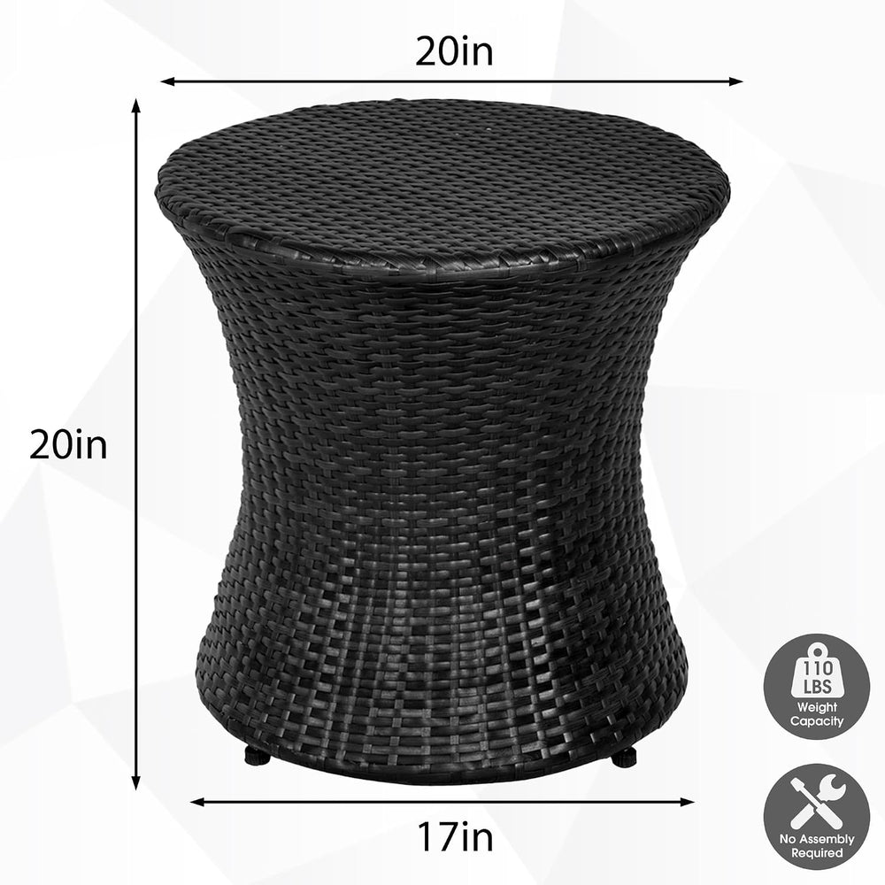 Sundale Outdoor Wicker Small Side Table Patio Rattan End Table
