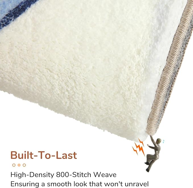 OPPODREAM Nautical Soft Area Rugs 5x7, Washable White Rug