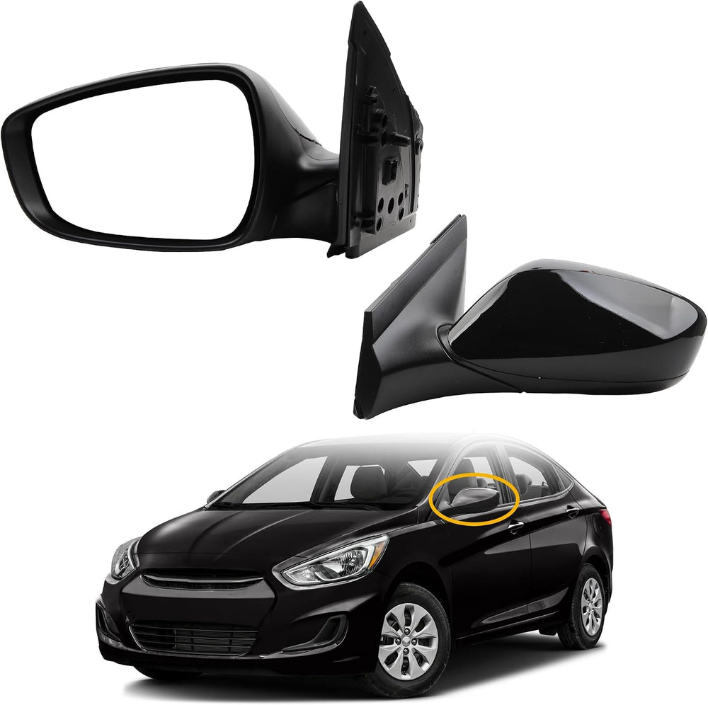 Dasbecan Driver Side Mirror Compatible with 12-17 Hyundai Accent Black 3pin
