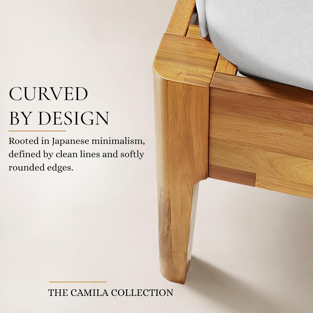 Howizz Camila 14'' Luxury Acacia Wood Bed Frame – Heavy Duty Queen Pl...