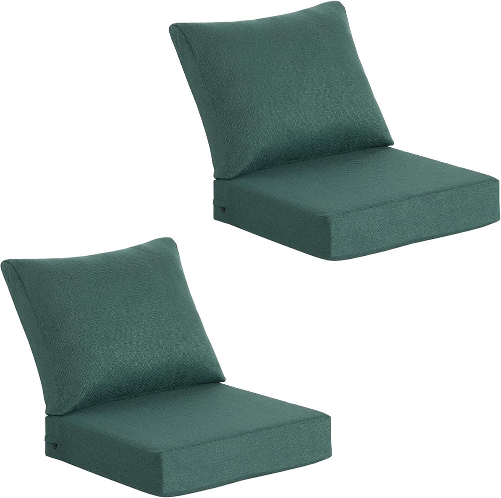 Outdoor Deep Seat Cushions Set of 2, 25x25 Inch, Teal Green