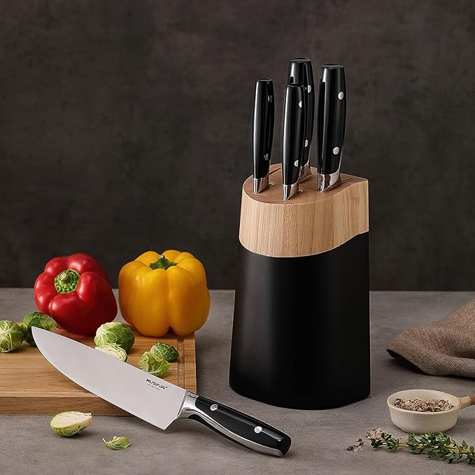 6-Piece Knife Block Sets,Stainless Steel Kitchen Knife Set